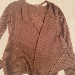 Brown medium lace back cardigan